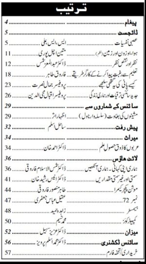 Urdu Science Monthly Title September 2019 Index