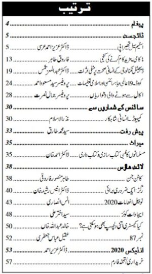 Urdu Science Monthly Title December 2020 Index