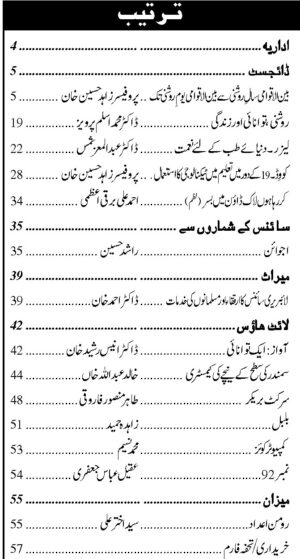 Urdu Science Monthly Title May 2021 Index