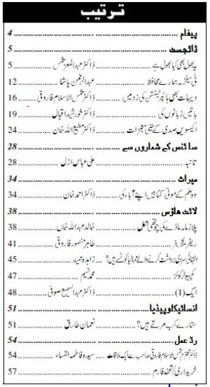 Urdu Science Monthly Title September 2021 Index