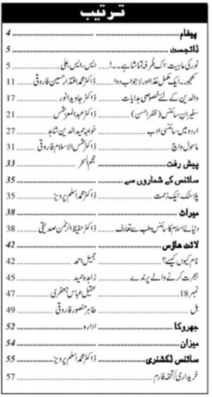 Urdu Science Monthly Title March 2015 Index