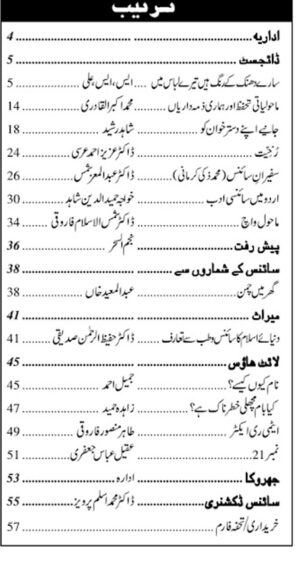 Urdu Science Monthly Title June 2015 Index