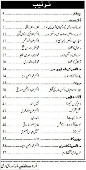 Urdu Science Monthly Title February 2017 Index