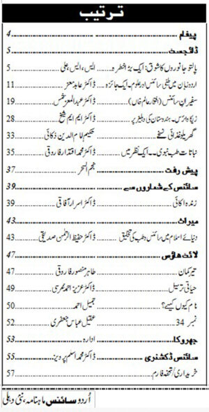 Urdu Science Monthly Title July 2017 Index