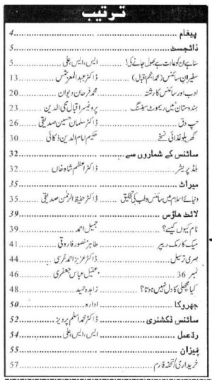 Urdu Science Monthly Title September 2017 Index