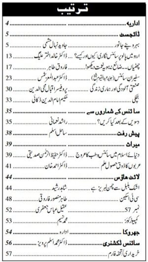 Urdu Science Monthly Title June 2018 Index