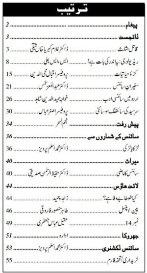 Urdu Science Monthly Title November 2014 Index