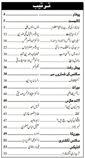 Urdu Science Monthly Title December 2014 Index