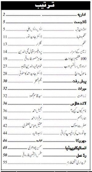 Urdu Science Monthly Title September 2013 Index