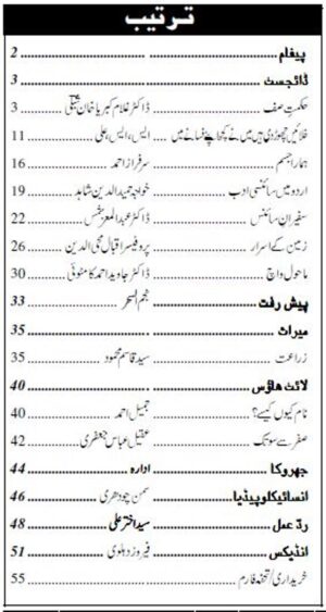 Urdu Science Monthly Title December 2013 Index